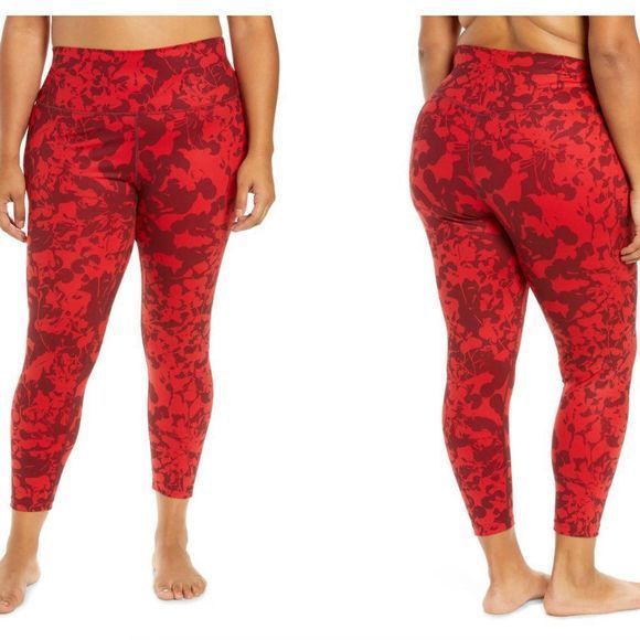 NWOT ZELLA Studio Lite Flex High Waist 7/8 Leggings in Burgundy London Roisin - Picture 9 of 9